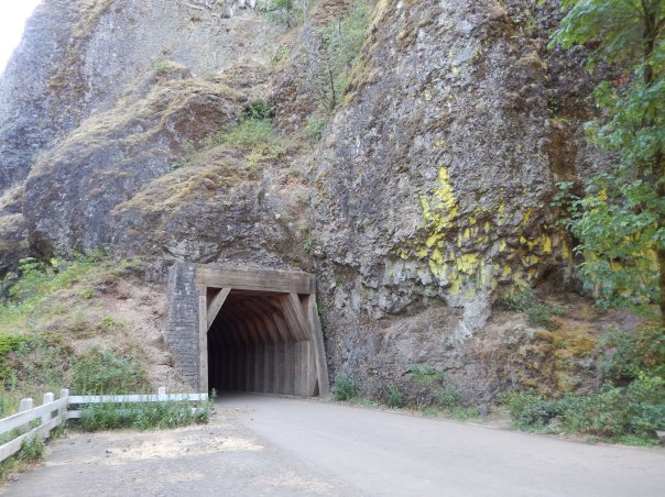 The Columbia Gorge highway used to go through this tunnel until the late 1940s.  